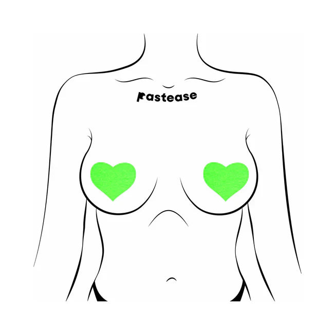 Neon Green Glow In The Dark Heart Pasties - Tophatter Daily Deals