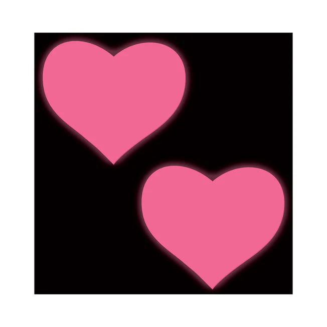 Neon Pink Glow In The Dark Heart Pasties - Tophatter Daily Deals