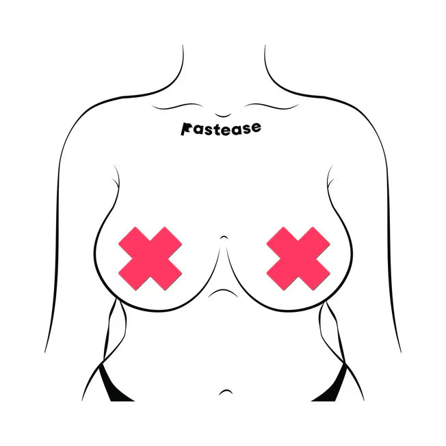 Neon Pink Glow In The Dark Cross Pasties - Tophatter Daily Deals