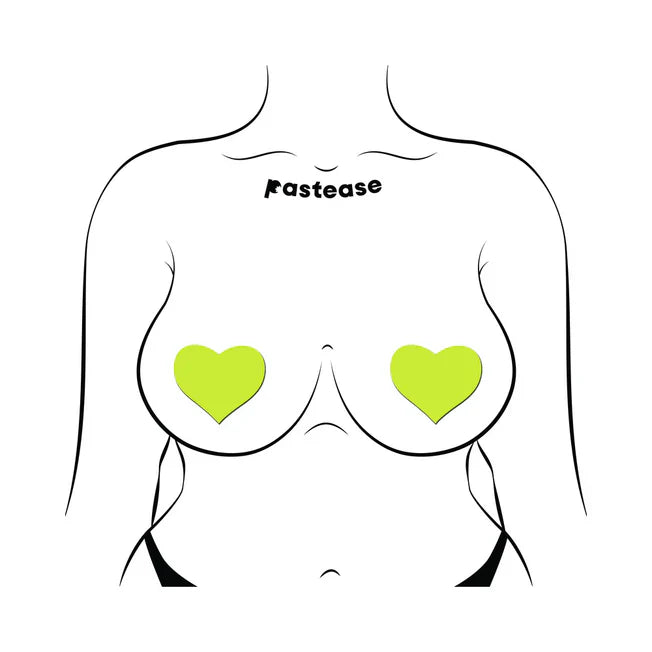 Neon Yellow Glow In The Dark Heart Pasties - Tophatter Daily Deals