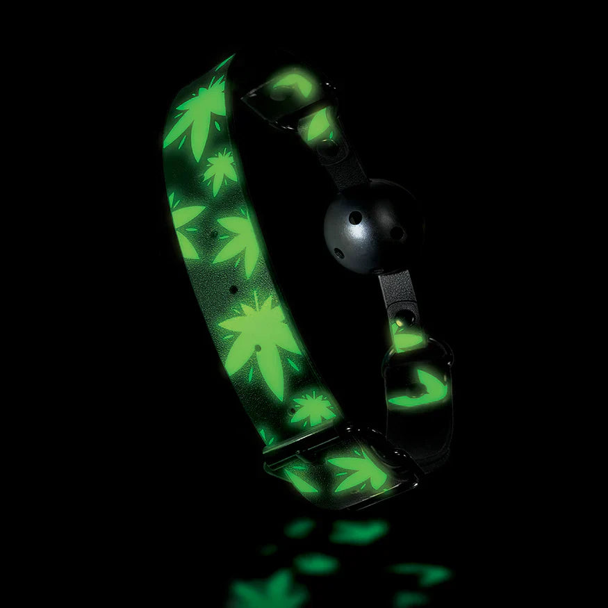 Stoner Vibes Glow in the Dark Breathable Ball Gag - Tophatter Daily Deals