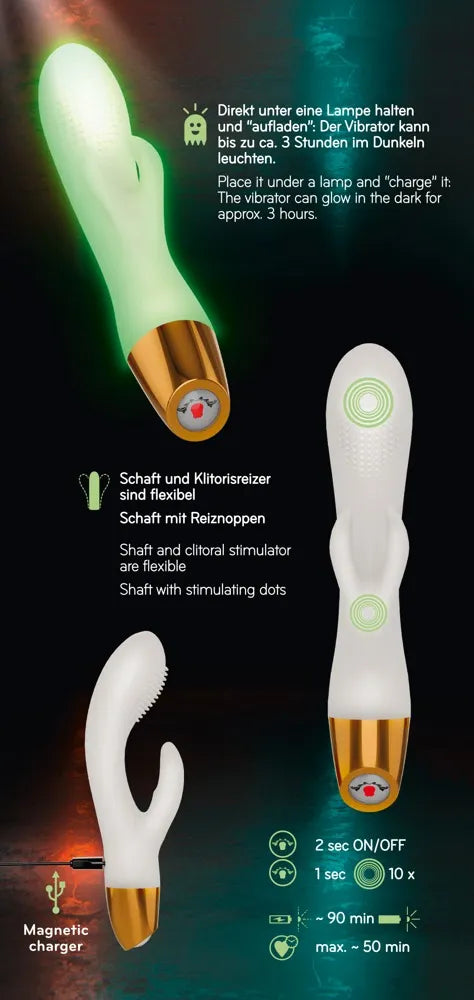 Glow in the Dark Rabbit Dual Stimulator Vibrator - Tophatter Daily Deals