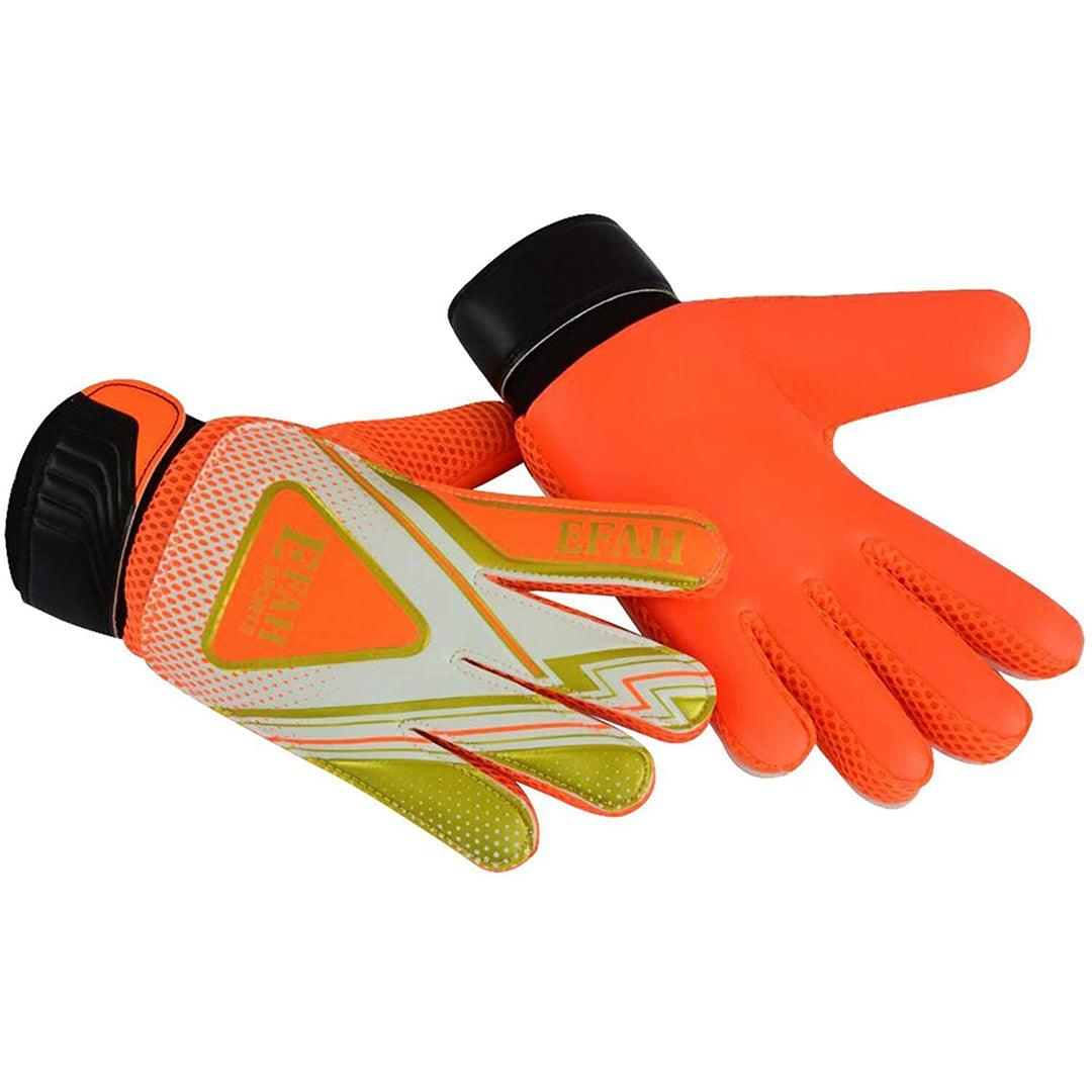 Goal Keeping Gloves - Junior Footballer Goalkeeper Gloves - Soccer Goalie Glove Orange For Kids Boys Size - 8 Soccer - Tophatter Daily Deals