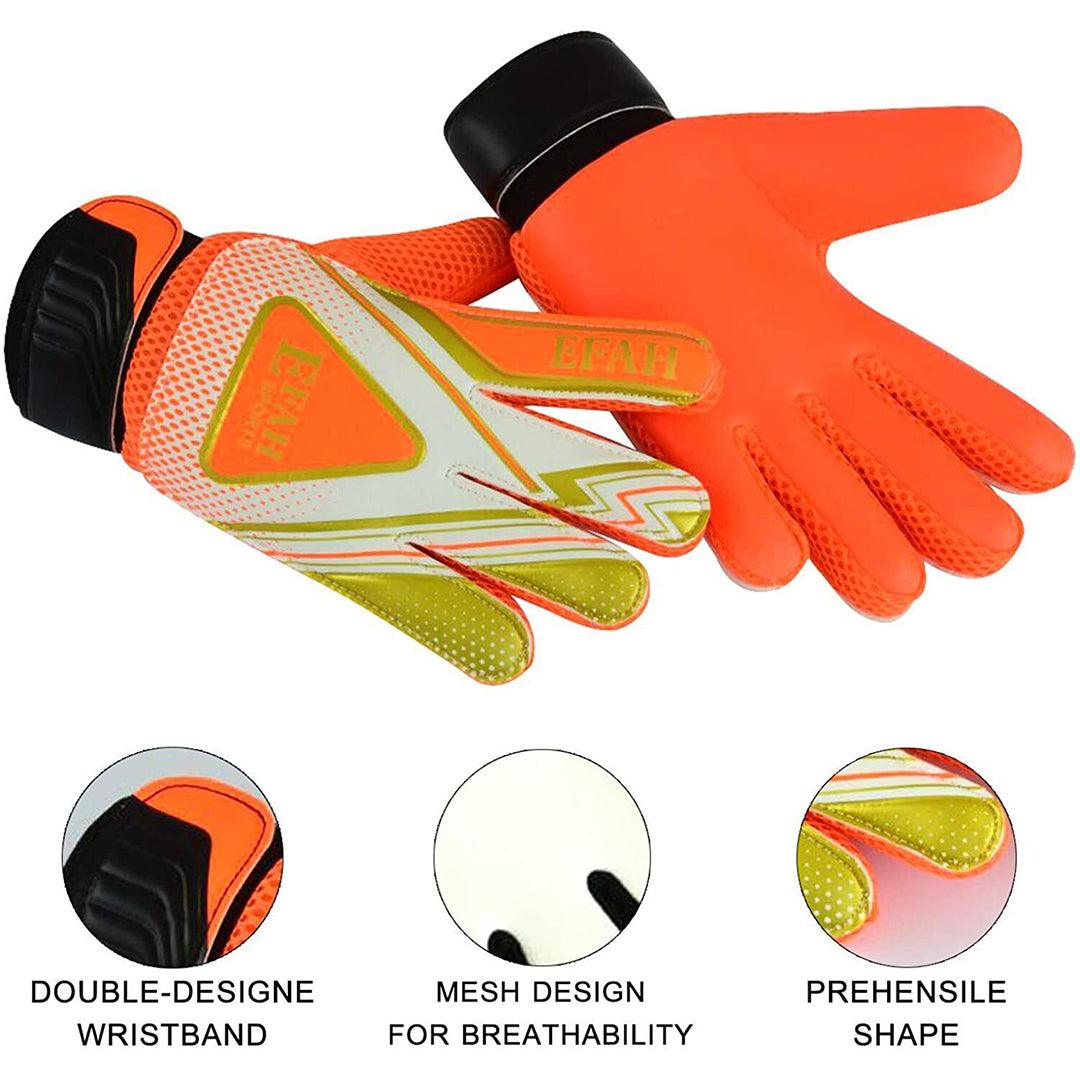 Goal Keeping Gloves - Junior Footballer Goalkeeper Gloves - Soccer Goalie Glove Orange For Kids Boys Soccer - Tophatter Daily Deals