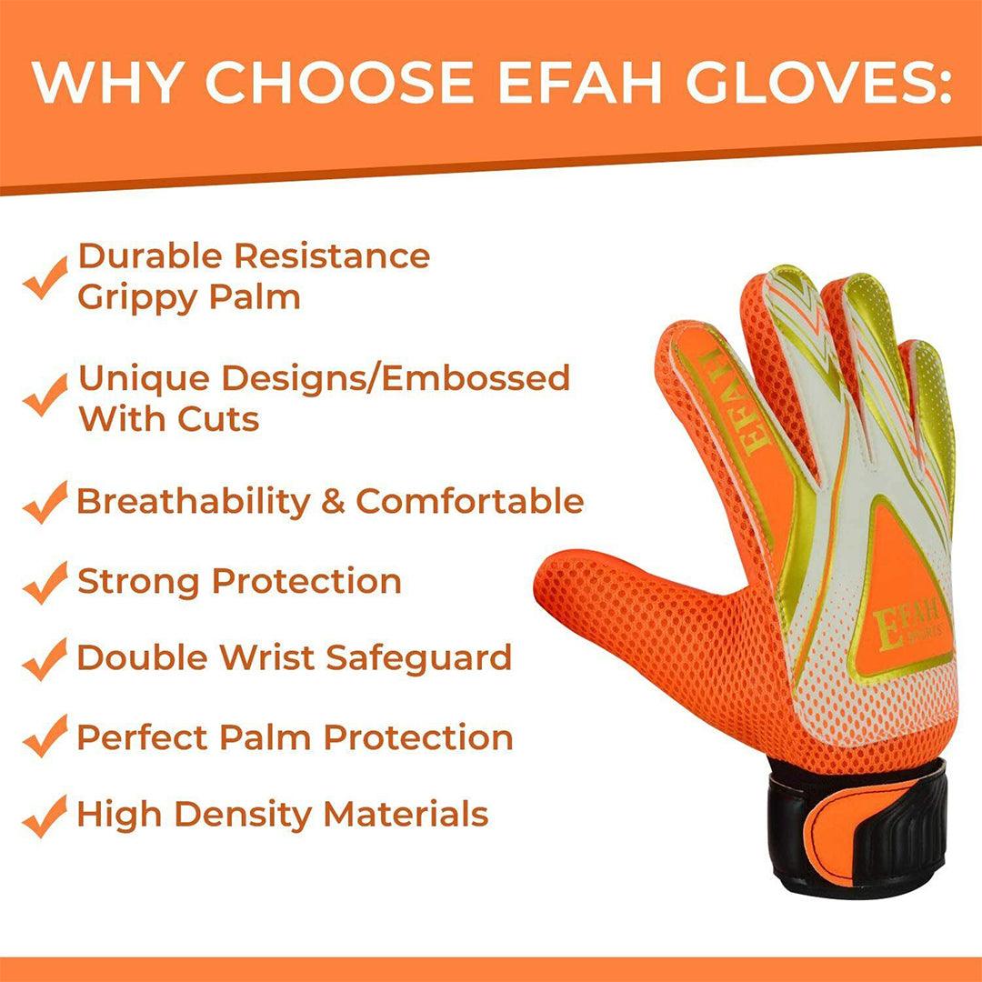 Goal Keeping Gloves - Junior Footballer Goalkeeper Gloves - Soccer Goalie Glove Orange For Kids Boys Soccer - Tophatter Daily Deals