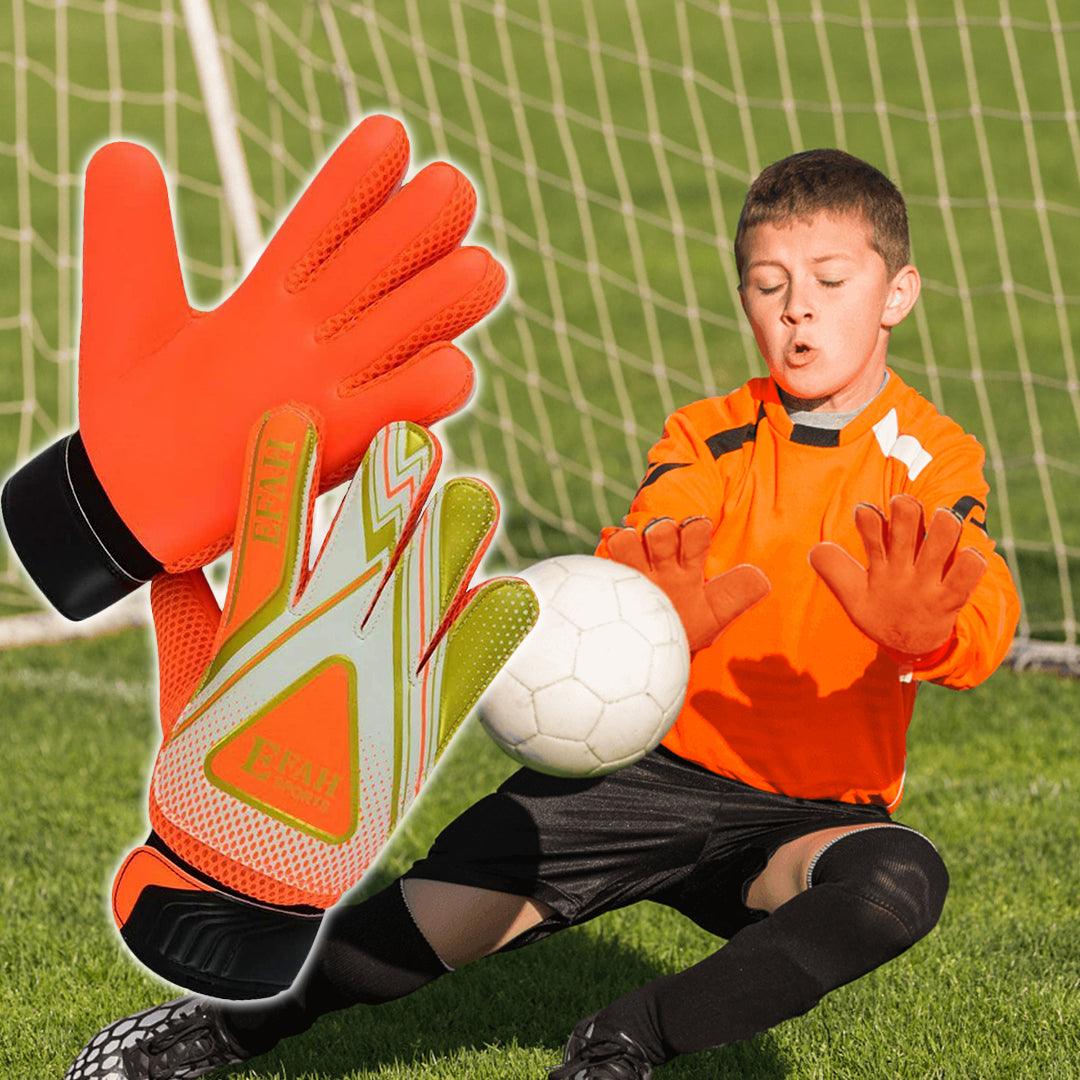 Goal Keeping Gloves - Junior Footballer Goalkeeper Gloves - Soccer Goalie Glove Orange For Kids Boys Soccer - Tophatter Daily Deals