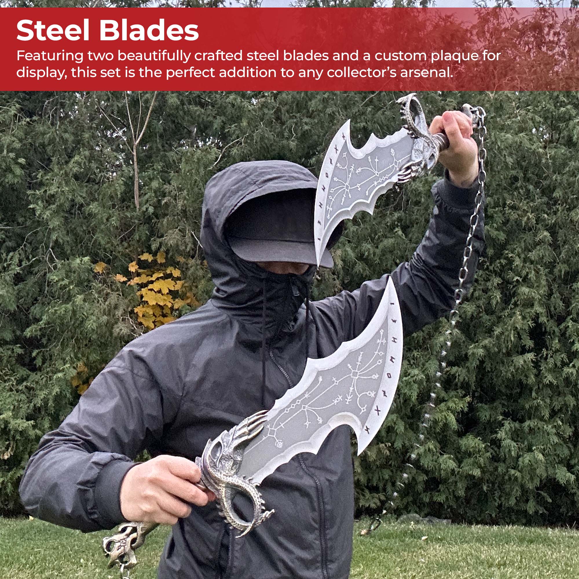 God of War Blades of Chaos with Plaque Swords - Tophatter Daily Deals