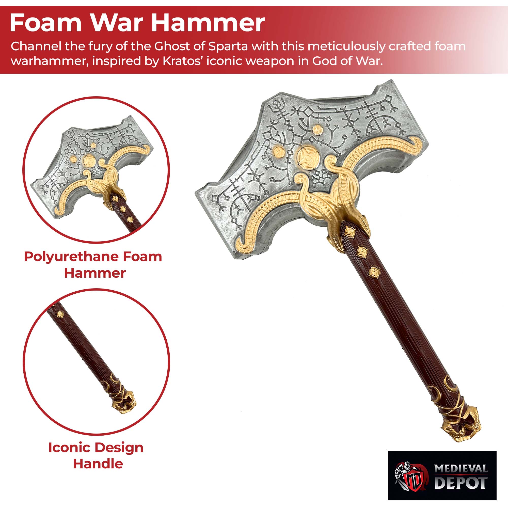 God of War Kratos Warhammer Foam Foam Products - Tophatter Daily Deals