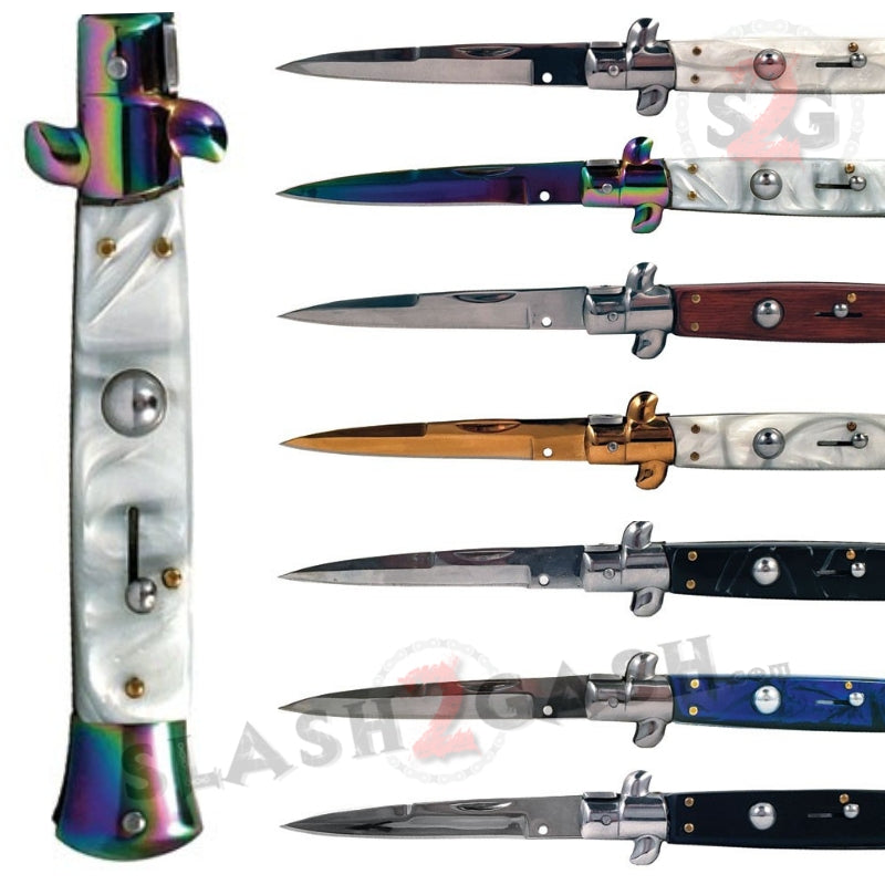 Godfather Stiletto Automatic Knife Classic Switchblade - asst. Colors Knife-Auto - Tophatter Daily Deals
