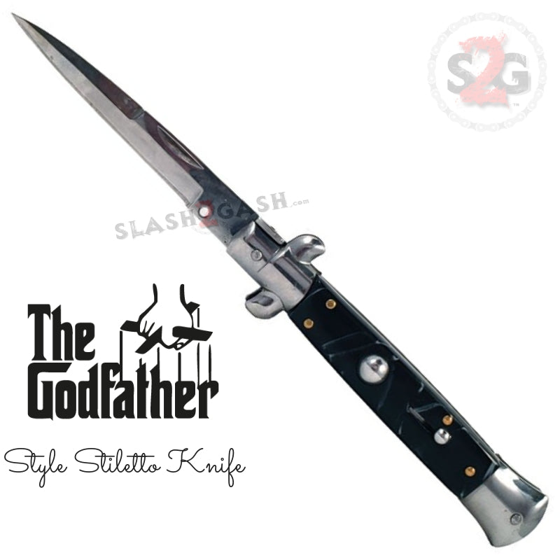Godfather Stiletto Automatic Knife Classic Switchblade - asst. Colors Knife-Auto - Tophatter Daily Deals