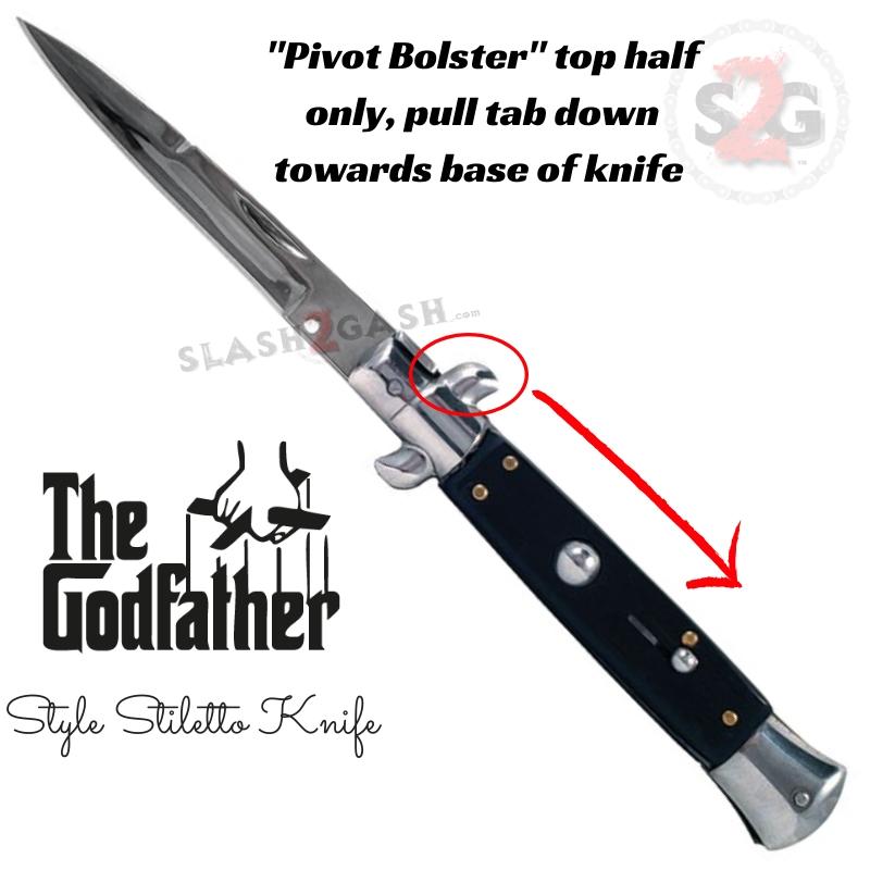 Godfather Stiletto Automatic Knife Classic Switchblade - asst. Colors Knife-Auto - Tophatter Daily Deals