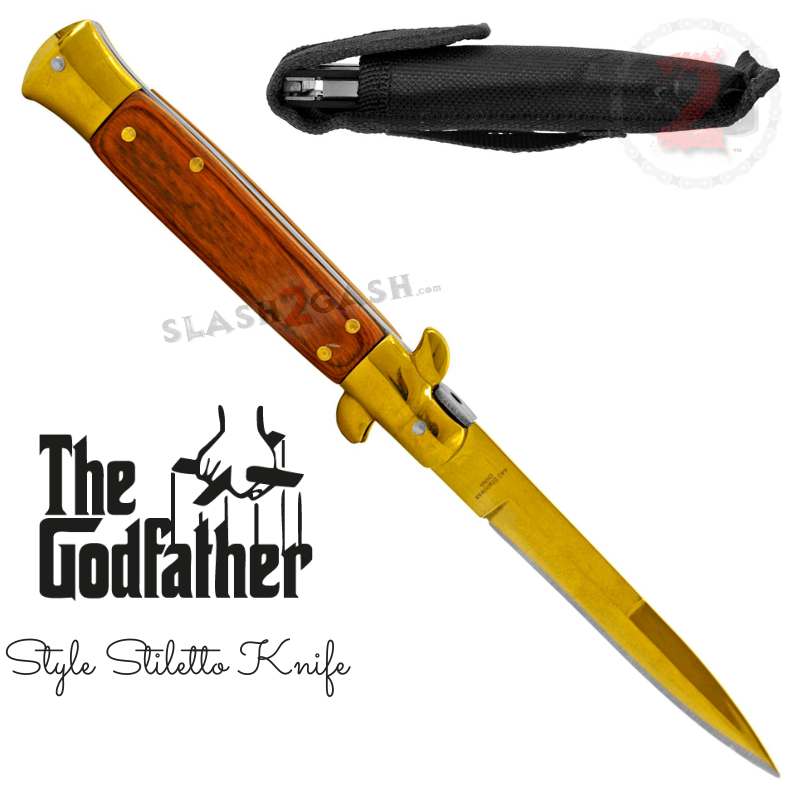 Godfather Stiletto Knife Italian Style Automatic Classic Switchblade Knife-Auto - Tophatter Daily Deals