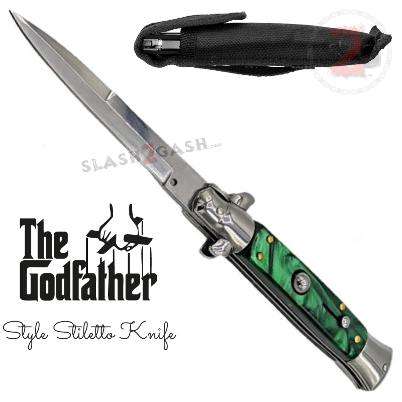 Godfather Stiletto Knife Italian Style Automatic Classic Switchblade Knife-Auto - Tophatter Daily Deals