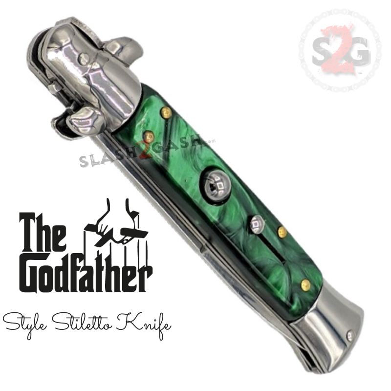 Godfather Stiletto Knife Italian Style Automatic Classic Switchblade Knife-Auto - Tophatter Daily Deals