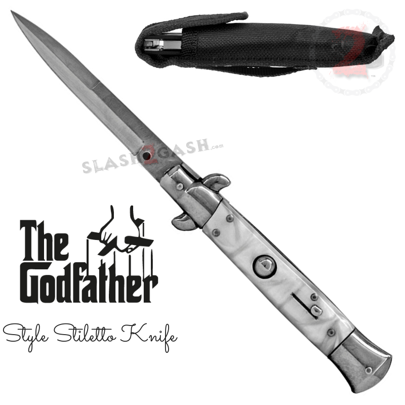 Godfather Stiletto Knife Italian Style Automatic Classic Switchblade Knife-Auto - Tophatter Daily Deals