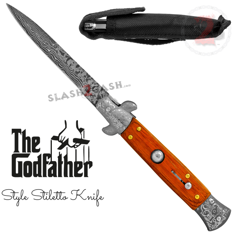 Godfather Stiletto Knife Italian Style Automatic Classic Switchblade Knife-Auto - Tophatter Daily Deals