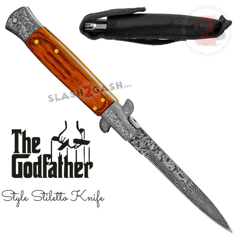 Godfather Stiletto Knife Italian Style Automatic Classic Switchblade Knife-Auto - Tophatter Daily Deals