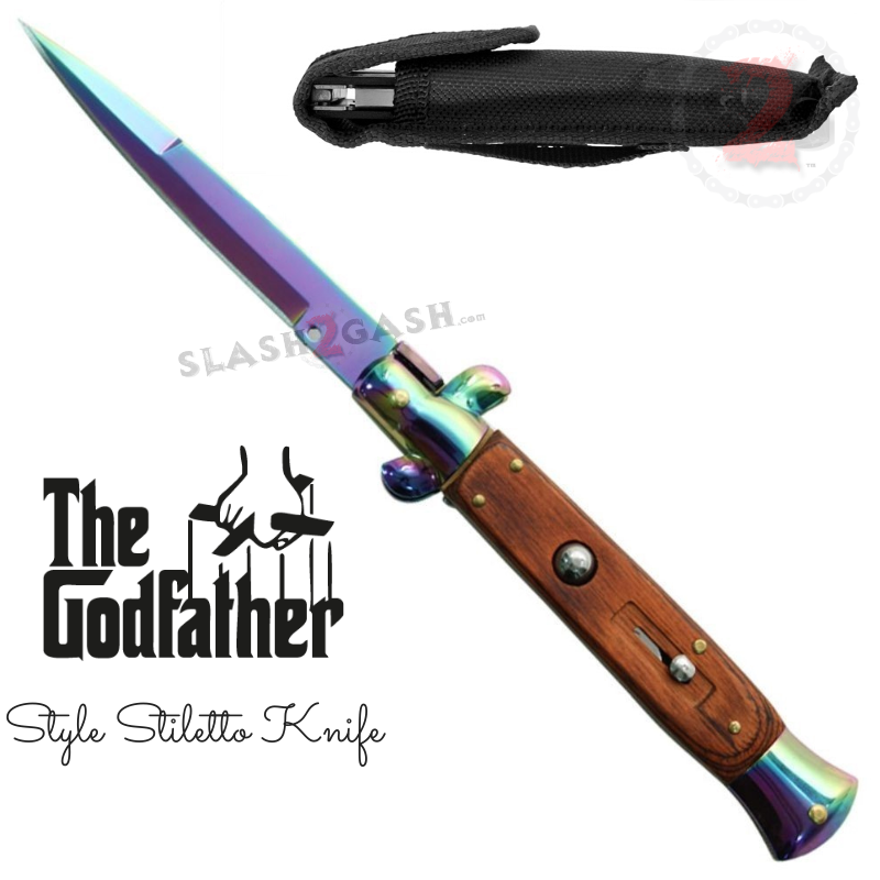 Godfather Stiletto Knife Italian Style Automatic Classic Switchblade Knife-Auto - Tophatter Daily Deals