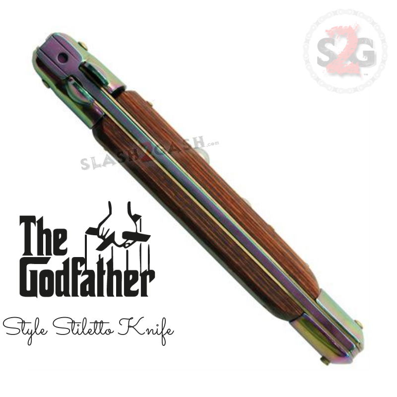 Godfather Stiletto Knife Italian Style Automatic Classic Switchblade Knife-Auto - Tophatter Daily Deals