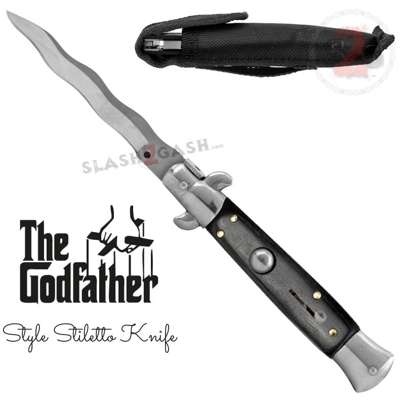 Italian Stiletto Automatic Knife KRISS Switchblade - Snake Blade Wavy Knife-Auto - Tophatter Daily Deals