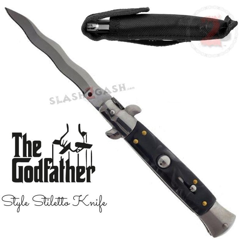 Italian Stiletto Automatic Knife KRISS Switchblade - Snake Blade Wavy Knife-Auto - Tophatter Daily Deals