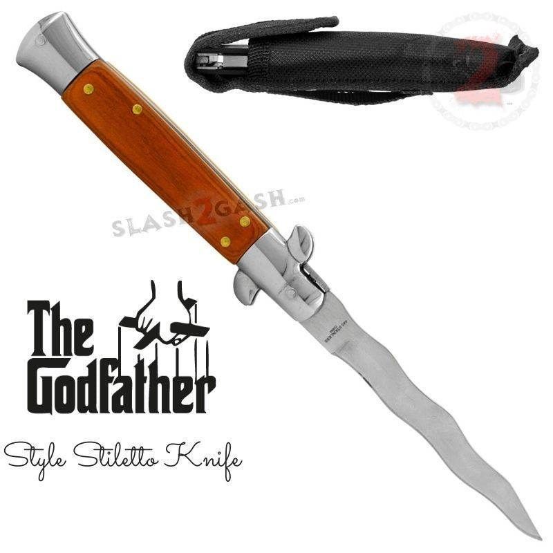 Italian Stiletto Automatic Knife KRISS Switchblade - Snake Blade Wavy Knife-Auto - Tophatter Daily Deals