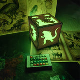 Godzilla Monster Inspired Neon Night Light Wooden Cube Light - Tophatter Daily Deals