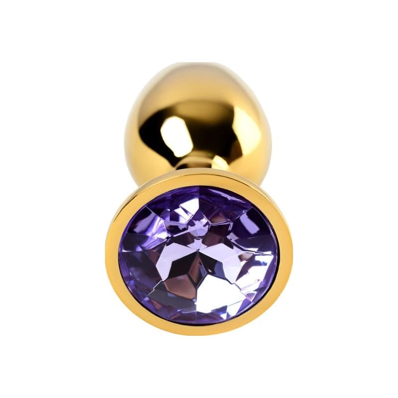 Gold Metal Anal Plug with Amethyst Crystal Small > Anal Range > Jewel Butt Plugs - Tophatter Daily Deals