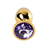 Gold Metal Anal Plug with Amethyst Crystal Small > Anal Range > Jewel Butt Plugs - Tophatter Daily Deals