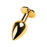 Gold Metal Anal Plug with Black Tourmaline Gem Small > Anal Range > Jewel Butt Plugs - Tophatter Daily Deals