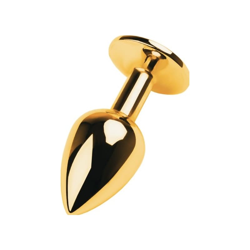Gold Metal Anal Plug with Black Tourmaline Gem Small > Anal Range > Jewel Butt Plugs - Tophatter Daily Deals