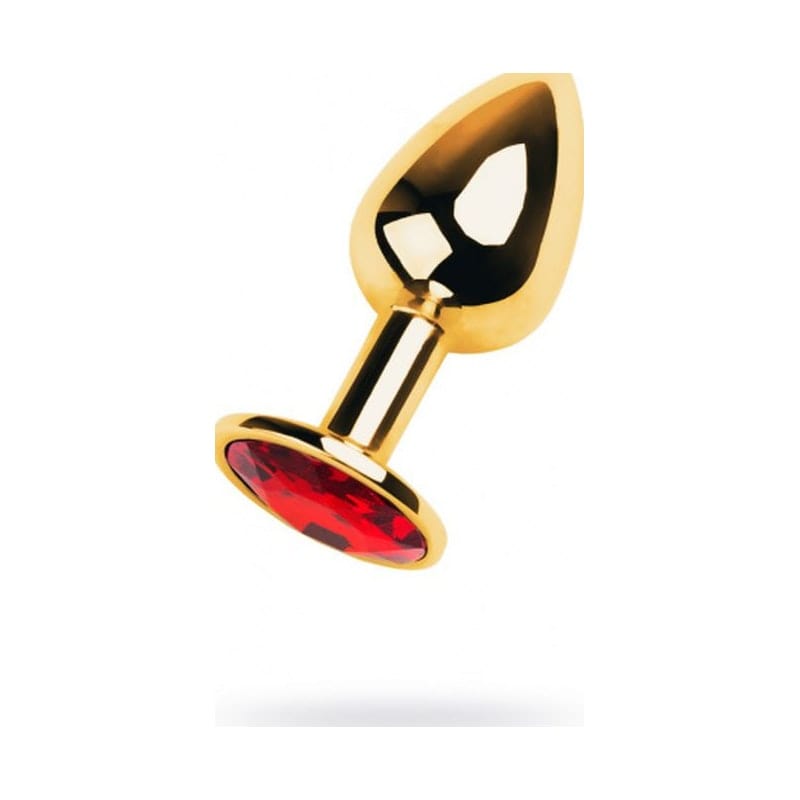 Gold Metal Anal Plug with Red Ruby Gem Small > Anal Range > Jewel Butt Plugs - Tophatter Daily Deals