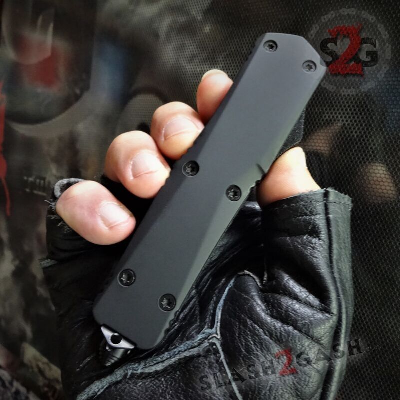 S2G Tactical OTF Recon D/A Black Automatic Knife - Damascus Tanto Plain Knife-OTF - Tophatter Daily Deals