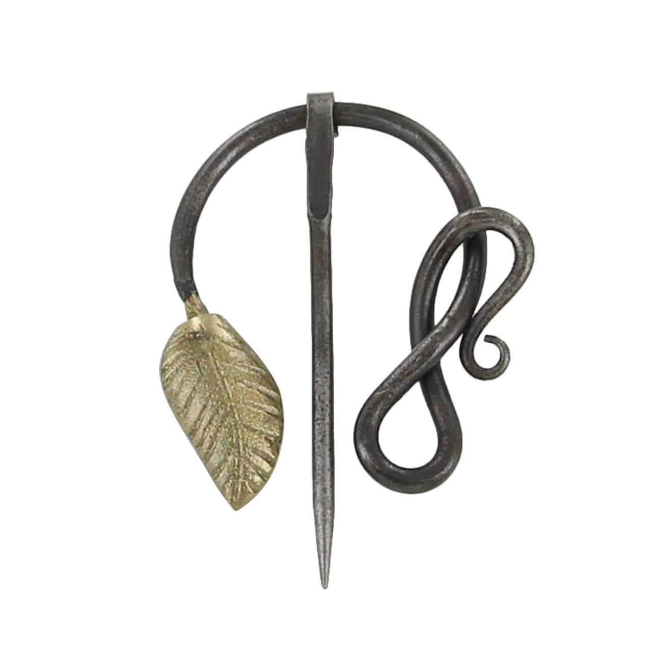 Golden Leaf Forged Penannular Medieval Brooch Brooch - Tophatter Daily Deals
