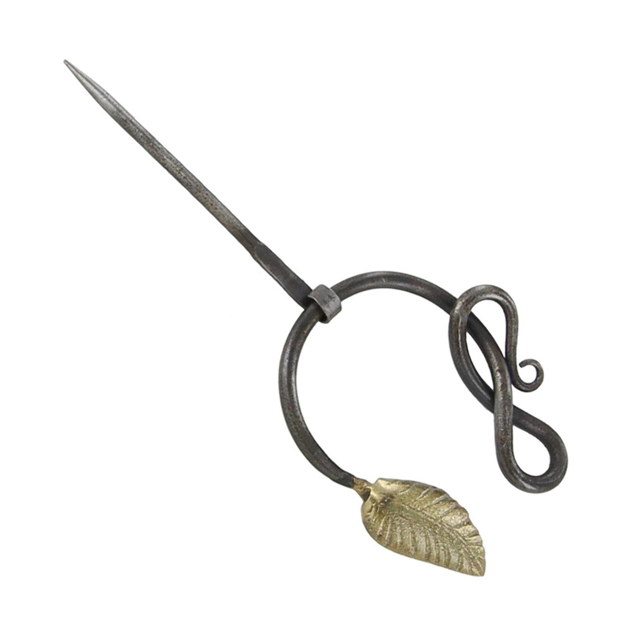 Golden Leaf Forged Penannular Medieval Brooch Brooch - Tophatter Daily Deals