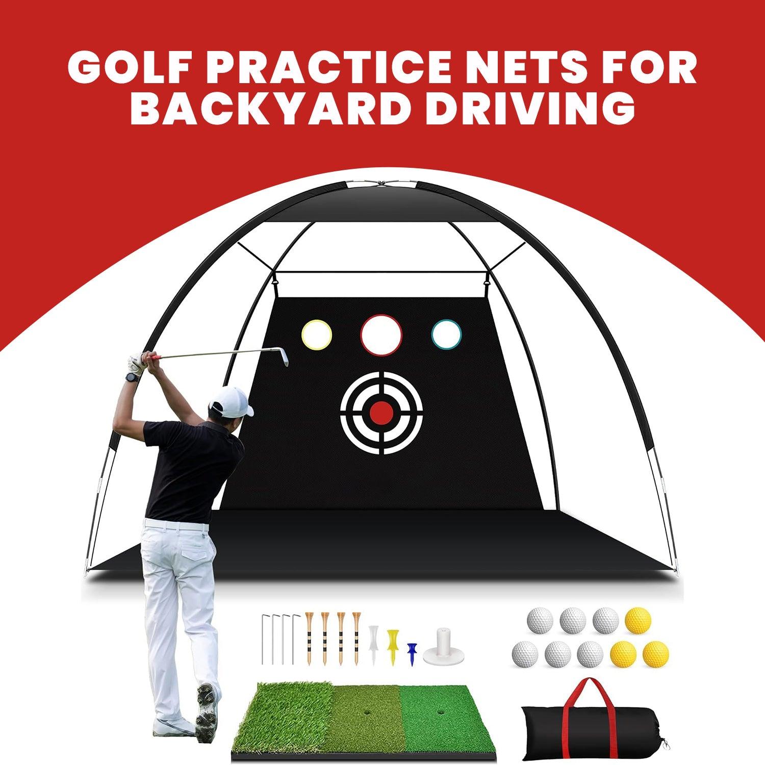 Golf Hitting Net - 2M Large Golf Practice Net Hitting Nets Driving Netting Chipping Cage Training Sports - Tophatter Daily Deals