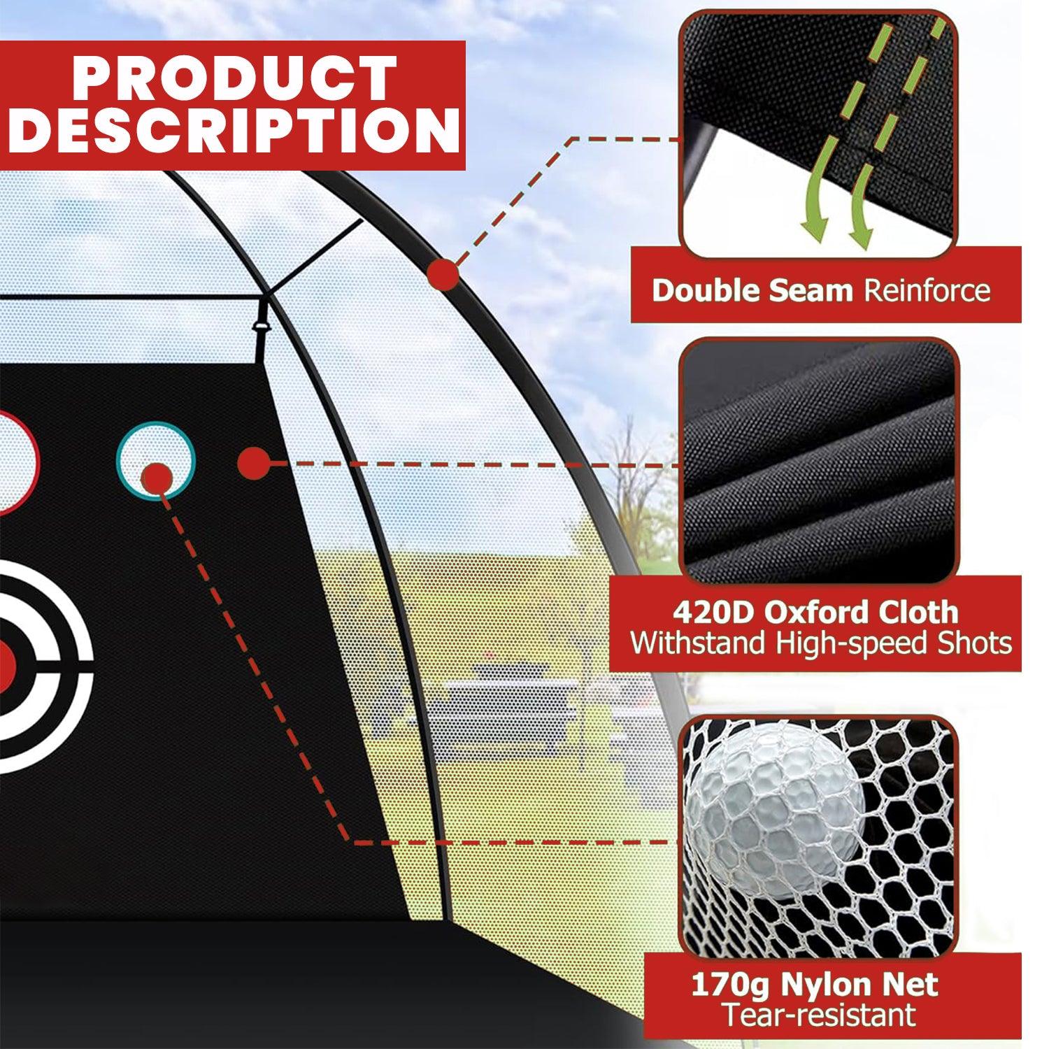 Golf Hitting Net - 2M Large Golf Practice Net Hitting Nets Driving Netting Chipping Cage Training Sports - Tophatter Daily Deals