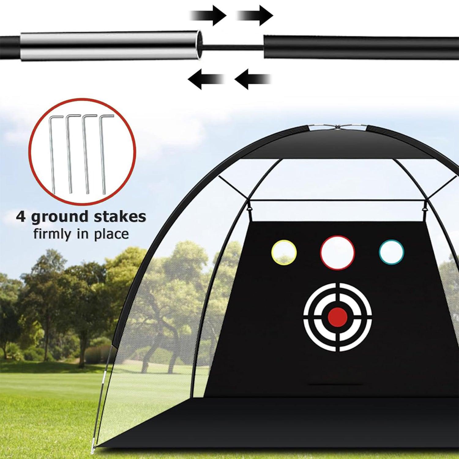 Golf Hitting Net - 2M Large Golf Practice Net Hitting Nets Driving Netting Chipping Cage Training Sports - Tophatter Daily Deals