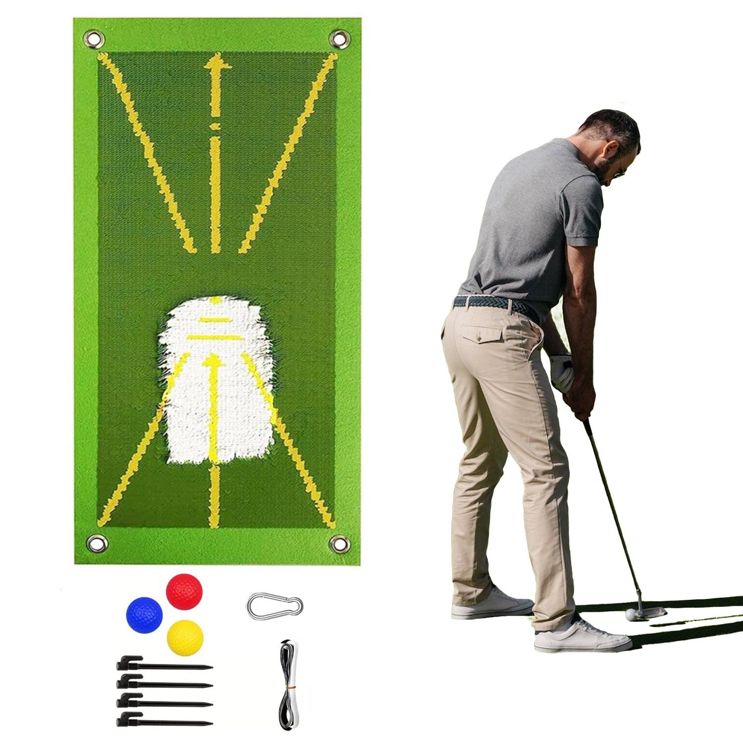 Golf Practise Mat - Golf Hitting Strike Mat Training Aid Impact Divot Board Swing Practice Golf - Tophatter Daily Deals