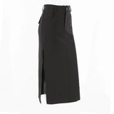 Goth Dark Elegant Mall Gothic Trumpet Women Midi Skirts Grunge High Waist Split Sexy Club Long Skirt Slim Party Streetwear - Tophatter Daily Deals