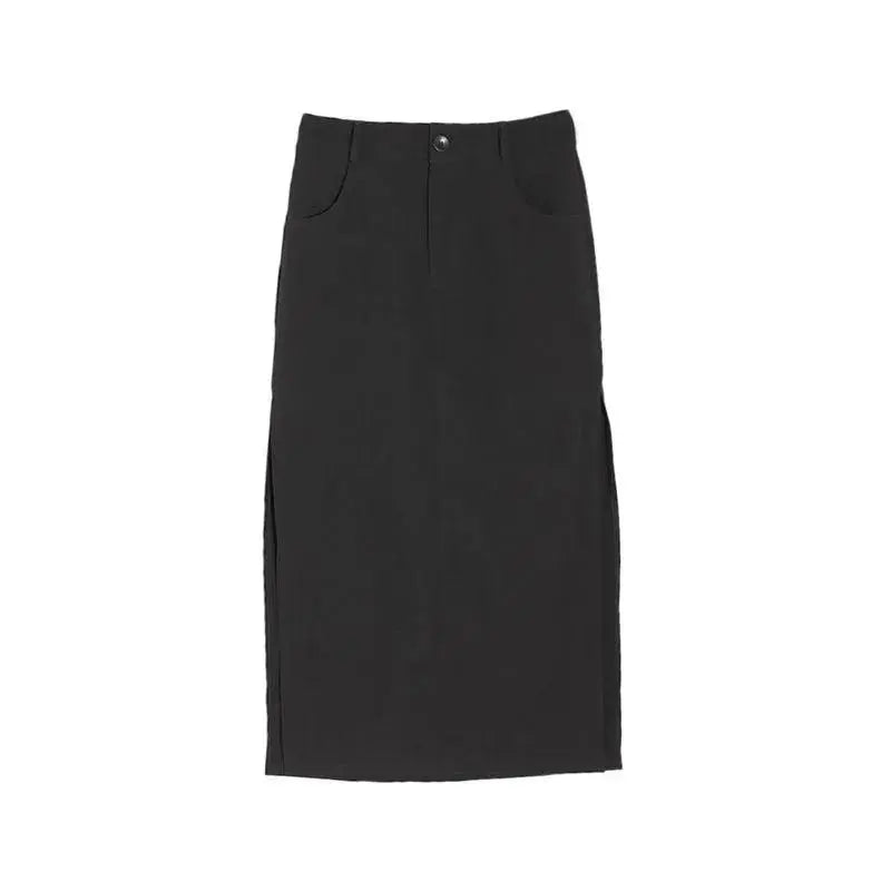 Goth Dark Elegant Mall Gothic Trumpet Women Midi Skirts Grunge High Waist Split Sexy Club Long Skirt Slim Party Streetwear - Tophatter Daily Deals
