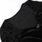 Goth Dark Elegant Vintage Mall Gothic Velvet Dresses Grunge Punk Style Flocked Bandage Dress Women Flare Sleeve Party Alt Outfit - Tophatter Daily Deals