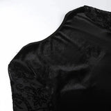 Goth Dark Elegant Vintage Mall Gothic Velvet Dresses Grunge Punk Style Flocked Bandage Dress Women Flare Sleeve Party Alt Outfit - Tophatter Daily Deals