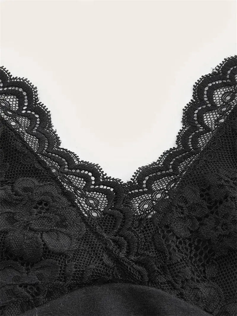 Goth Grunge Punk Black Lace Patchwork Halter Top Y2K - Tophatter Daily Deals