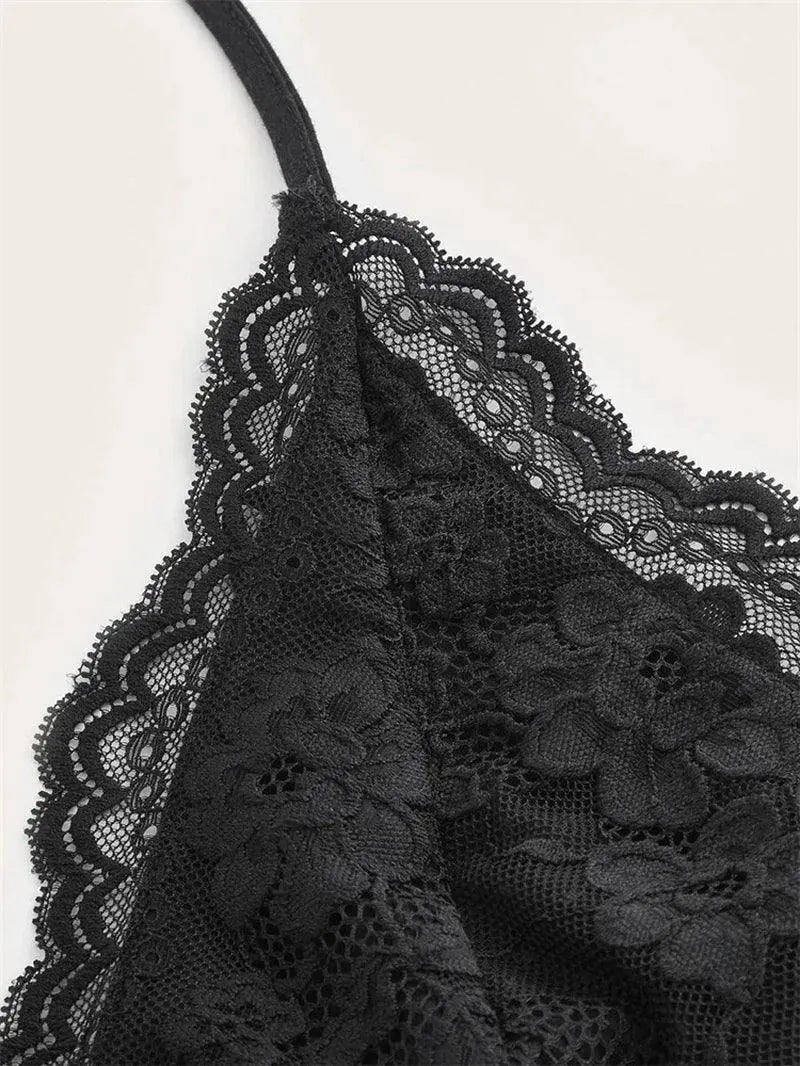 Goth Grunge Punk Black Lace Patchwork Halter Top Y2K - Tophatter Daily Deals