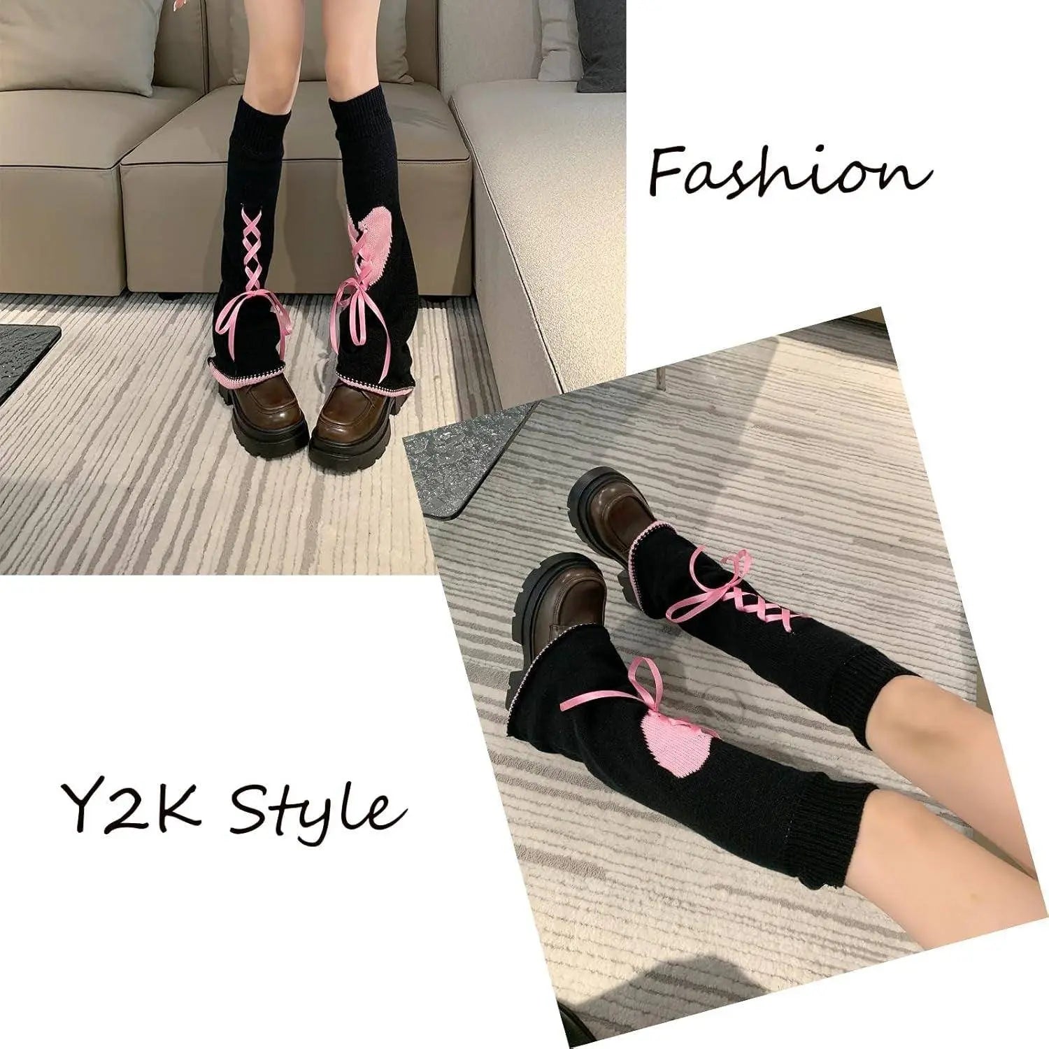 Goth Leg Warmers, Gothic Women's Leg Warmers, Kawaii Legwarmer Winter Boots Stocking Girl Preppy Style Leg Warmers Women Knee High Socks - Tophatter Daily Deals