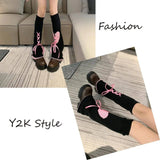 Goth Leg Warmers, Gothic Women's Leg Warmers, Kawaii Legwarmer Winter Boots Stocking Girl Preppy Style Leg Warmers Women Knee High Socks - Tophatter Daily Deals