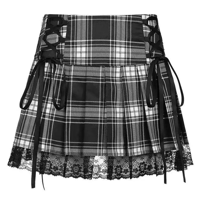 Goth Y2K Woman Skirts for School, Punk, Dark, Academia, Aesthetic, E-Girl Black - Tophatter Daily Deals