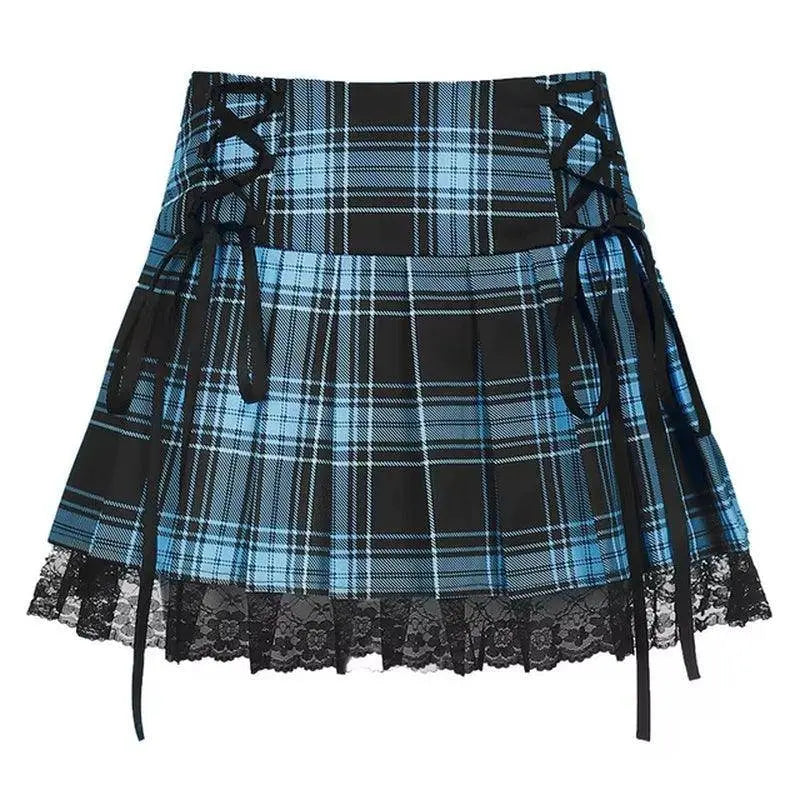 Goth Y2K Woman Skirts for School, Punk, Dark, Academia, Aesthetic, E-Girl Blue - Tophatter Daily Deals