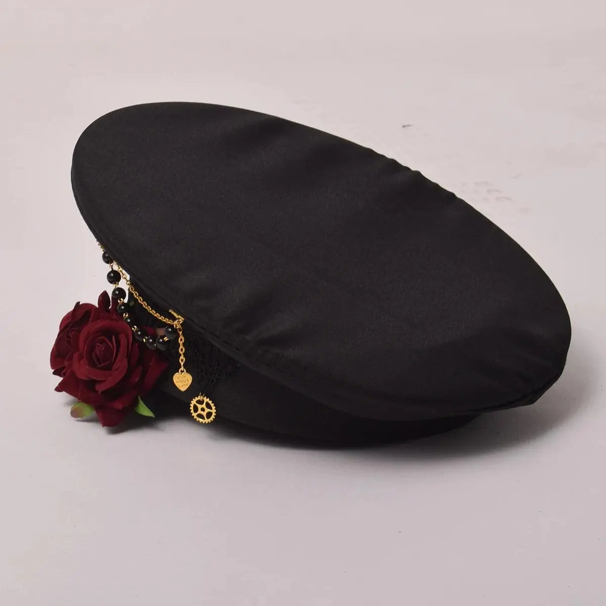 Gothic Lolita Military Hat Cap for Women Female Black Cross Sailor Captain Flat Steampunk Hats - Tophatter Daily Deals